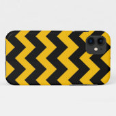 Zwarte en gele Chevron Zigzap Pattern Case-Mate iPhone Case (Achterkant (horizontaal))