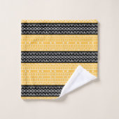 Zwarte en gele keukendoekset voor moderne muddoek bad handdoek (Wasdoekje)