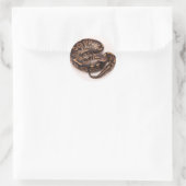 Zwarte en gele kogelpython ronde sticker (Tas)