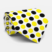 Zwarte en gele pokadots stropdas (Opgerold)