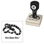 Zwarte en gele slang 	rubberstempel (Gestempeld)