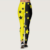 Zwarte en gele Star-Leggings Leggings (Achterkant)