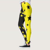 Zwarte en gele Star-Leggings Leggings (Links)