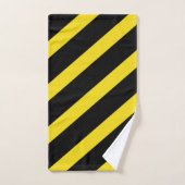 Zwarte en gele strepen bad handdoek (Handdoek)