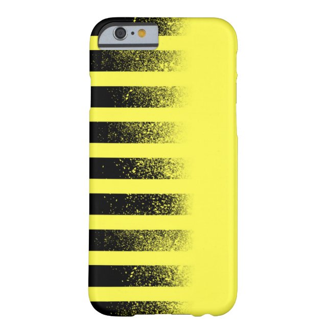 Zwarte en gele striped Iphone 6 Hoesje (Achterkant)