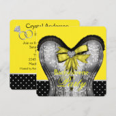 Zwarte en gele vrijgezellenfeest kaart (Voorkant / Achterkant)