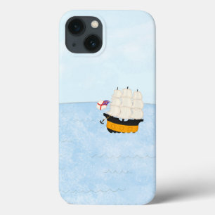 Zwarte en gele zeilschepen op het open Zee iPhone 13 Hoesje