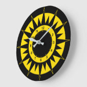 Zwarte en gele zon grote klok (Hoek)