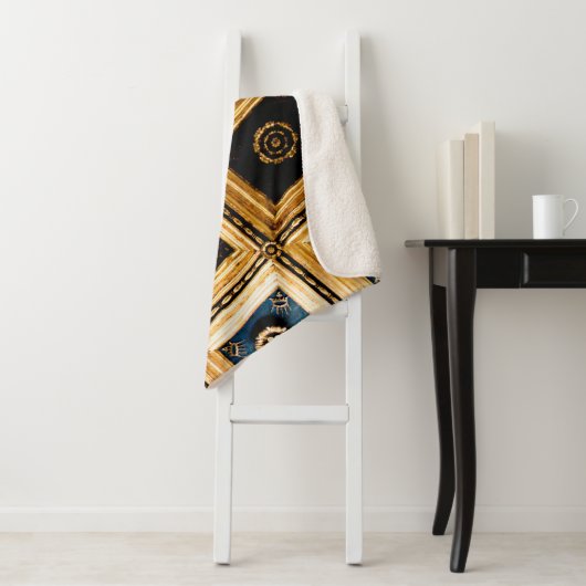 Zwarte en Gold-architectuur Sherpa Deken (In situ)