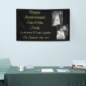 Zwarte en Gold Happy Jubileum banner (Beurs)