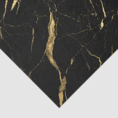 Zwarte en Gold Marble Designer Tissuepapier (Detail)