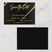 Zwarte en Gold Streak Bespaar op de Date Enclosure Informatiekaartje (Voorkant / Achterkant)