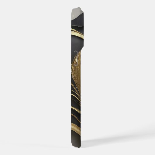 Zwarte en Gold-telefoontas iPhone Hoesje (Rechterkant)