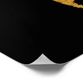 Zwarte en Gold-Wereldkaart Poster (Hoek)