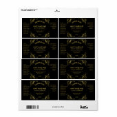 Zwarte en goud serumlabels etiket (Full Sheet)