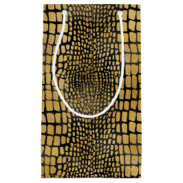 ZWARTE EN GOUDE ALLIGATORPATRONEN KLEIN CADEAUZAKJE