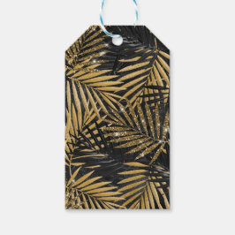 ZWARTE EN GOUDE TROPISCHE LEIDINGEN CADEAULABEL