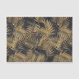 ZWARTE EN GOUDE TROPISCHE LEIDINGEN TISSUEPAPIER