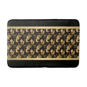 Zwarte en gouden abstracte patroon chic badmat