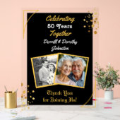 Zwarte en gouden ballonnen 50e Jubileum Acryl Bord (Huwelijk)