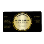 Zwarte en gouden bladeserveretiketten etiket (Voorkant)