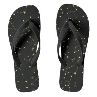 Zwarte en Gouden Dierenriem sterrenbeelden Teenslippers