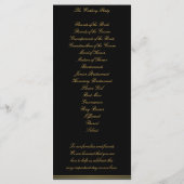 Zwarte En Gouden Elegante Huwelijksceremonieprogra Programma (Achterkant)