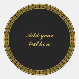 Zwarte en Gouden Elegantie, Aanpassen, Ronde Sticker