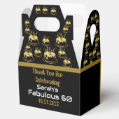 Zwarte en gouden feestdag Gable Favor Box Bedankdoosjes (Geopend)