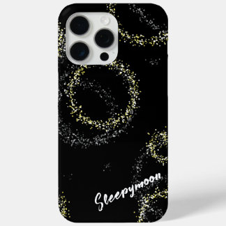 Zwarte en gouden glans iPhone 15 pro max hoesje