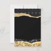 Zwarte en gouden glazen tranen zoete zestien RSVP kaartje (Achterkant)