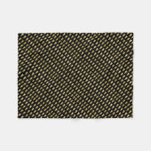 Zwarte en gouden harten fleece deken (Voorkant (Horizontaal))