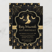 Zwarte en gouden heks en vleermuizen Damask 21ste Kaart (Voorkant / Achterkant)