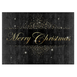 Zwarte en gouden kerst snijplank