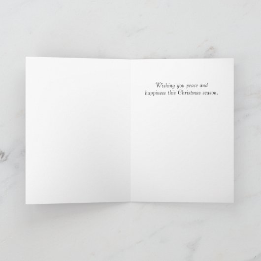 Zwarte en gouden kerstboomgaard feestdagen kaart (Binnen)