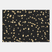 Zwarte en gouden kerstfeestdag inpakpapier vel (Voorkant 3)