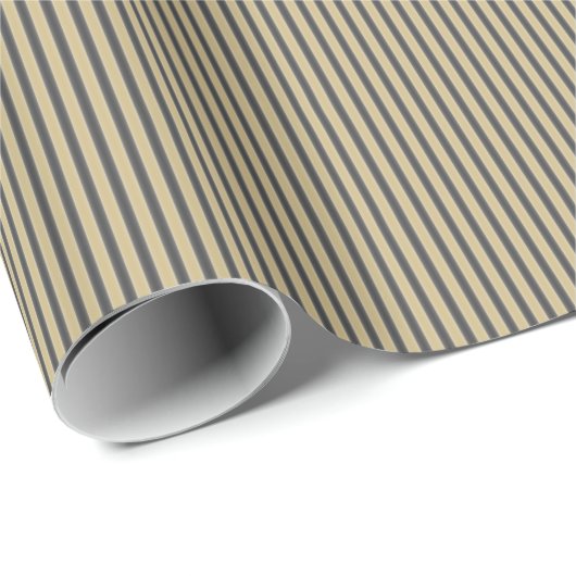 Zwarte en gouden kerststrepen cadeaupapier (Rol Hoek)