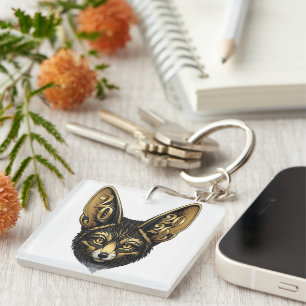 Zwarte en gouden kunstesthetiek jaar 2026 sleutelhanger