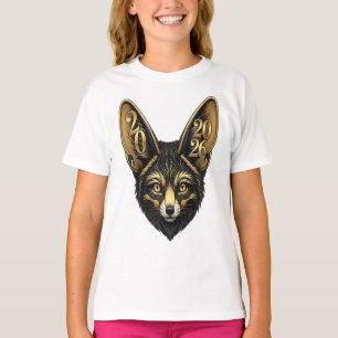 Zwarte en gouden kunstesthetiek jaar 2026 t-shirt