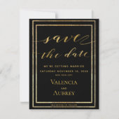 Zwarte en gouden Lijsten Save The Date (Voorkant)