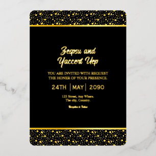 Zwarte en gouden luxe Kaart - Ontwerp Gold Foil