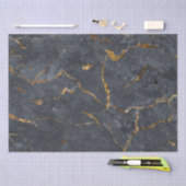 Zwarte en gouden luxe marmertextuur tissuepapier (Craft)