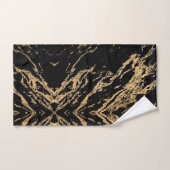 Zwarte en gouden marmer bad handdoek (Handdoek)