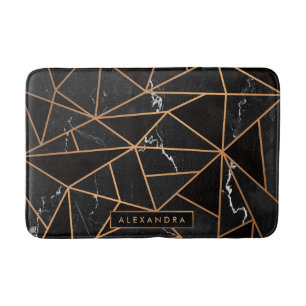 Zwarte en gouden marmer badmat