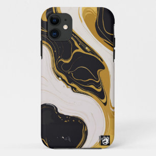 Zwarte en gouden marmer iPhone 11 hoesje