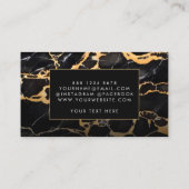 Zwarte en gouden marmer visitekaartje (Achterkant)
