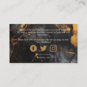 Zwarte en gouden marmerklant bedankt informatiekaartje (Achterkant)