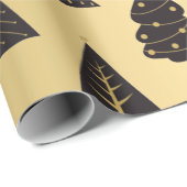 Zwarte en gouden minimalistische kerstbomen, goud cadeaupapier (Rol Hoek)