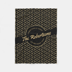 Zwarte en gouden Pas getrouwd - Kerstmis Fleece Deken