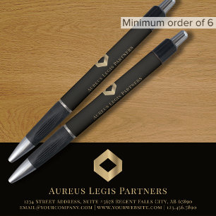 Zwarte en gouden pen met logo op maat